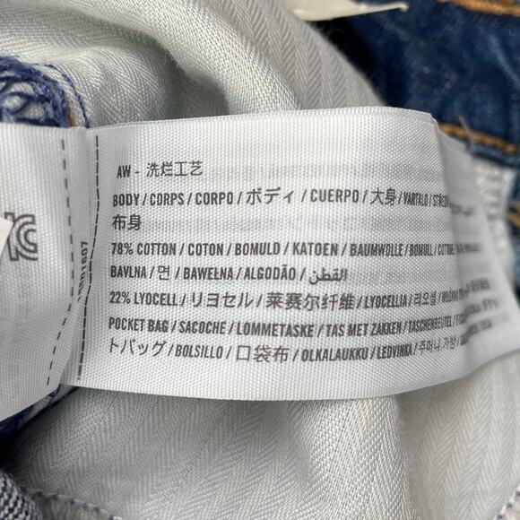 Abercrombie & Fitch High Rise Loose Jeans Women 26 Short Blue Dark Wash Cuff Hem - Picture 13 of 16